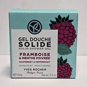 Yves Rocher Solid Bath Moisturizing Shower Gel Raspberry & Peppermint 3.5 oz